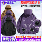 智能防暑降温空调服男大风力带风扇防晒衣户外工地建筑制冷皮肤衣