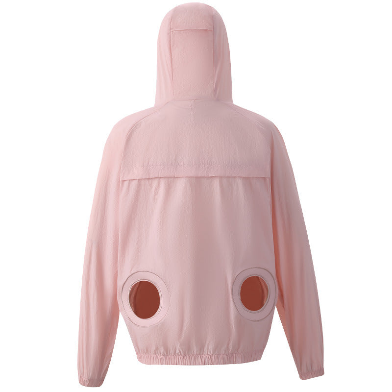 夏季空调服户外防晒服降温制冷风扇皮肤衣风扇服长袖工作服钓鱼服